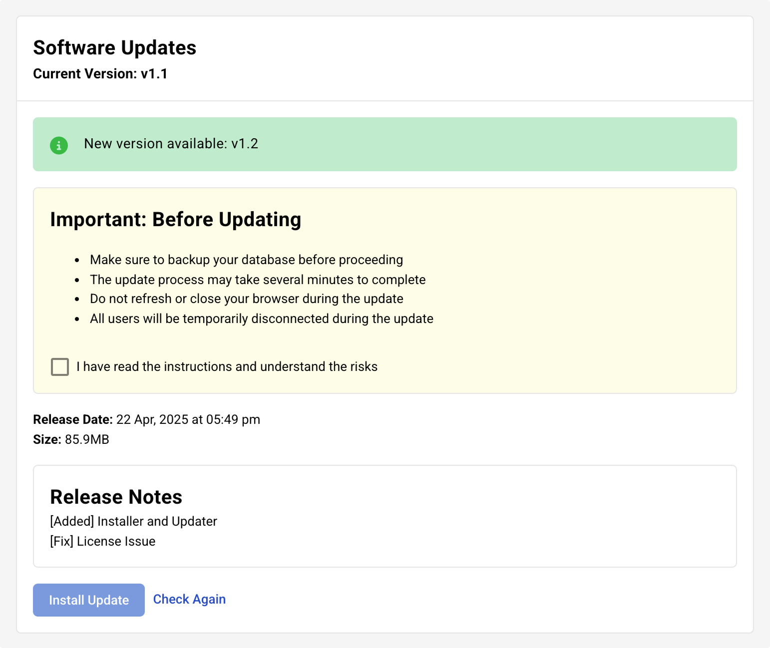 Update Available