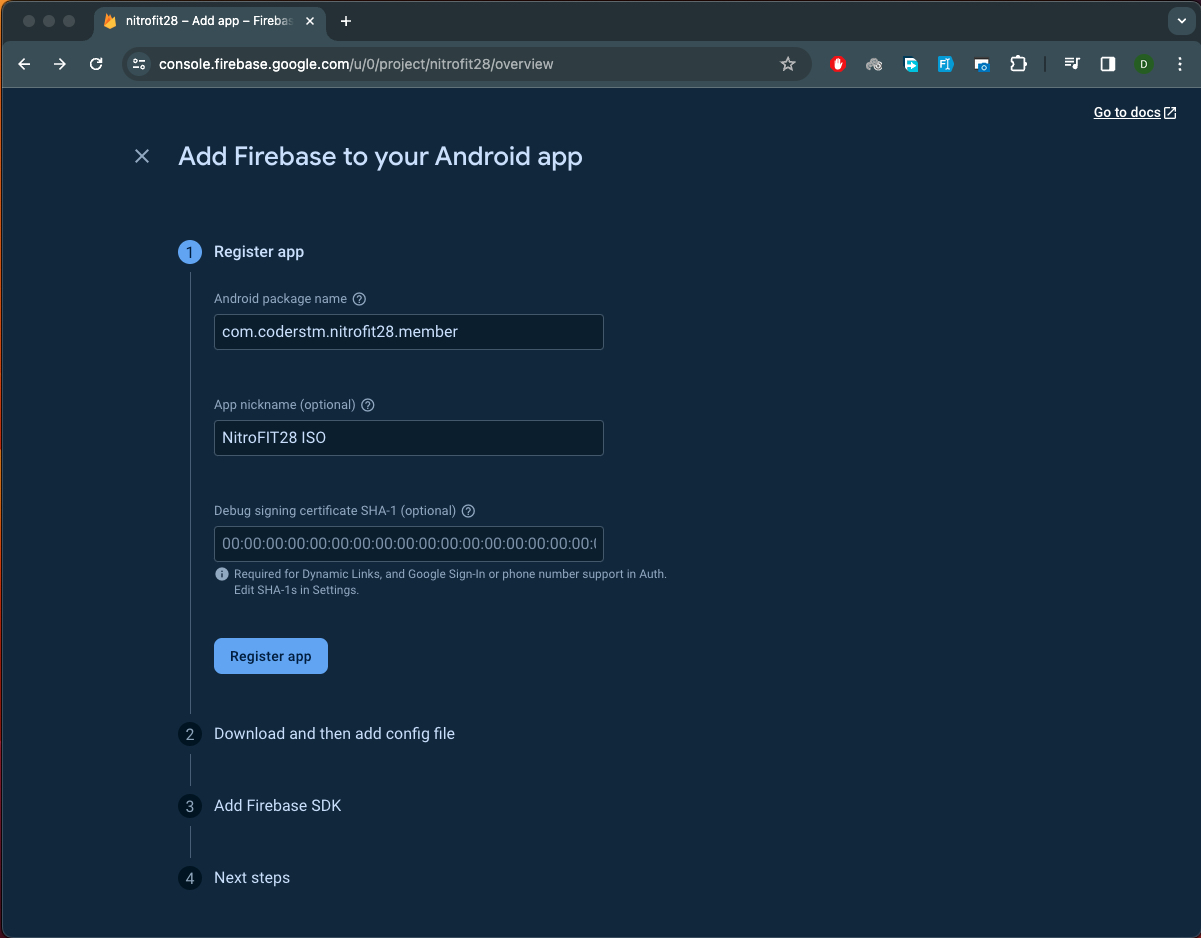 Get started by adding Firebase to your app